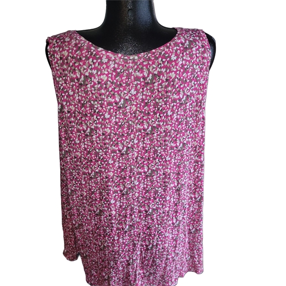 Lane Bryant Floral Red Sleeveless Top 22 - Picture 5 of 6